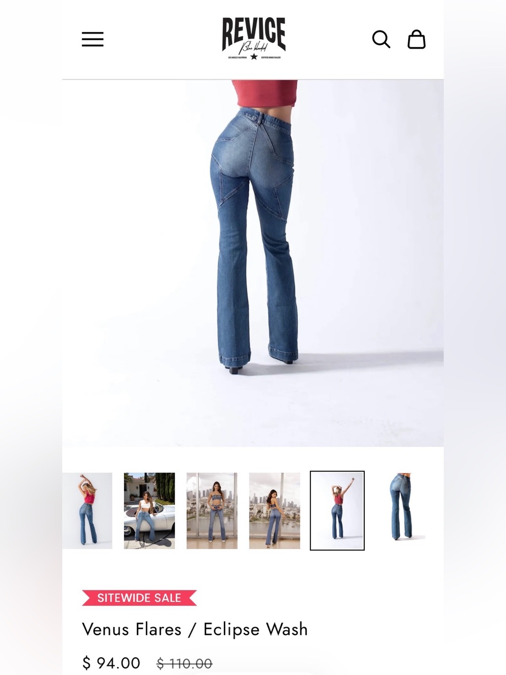 REVICE Medium Blue Flared Jeans